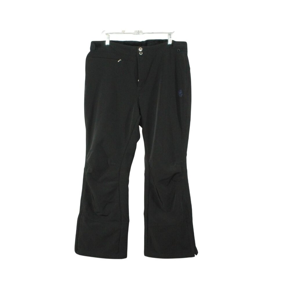 LL Bean Black Softshell Ski Pants Fleece Lined Winter Snow Pants Waist 38